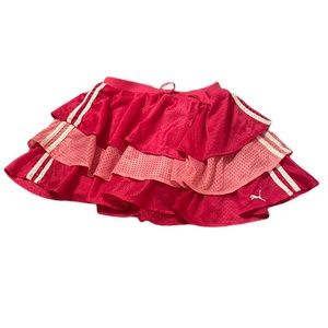 Puma Pink Mesh Girls Mini Skirt Size Large